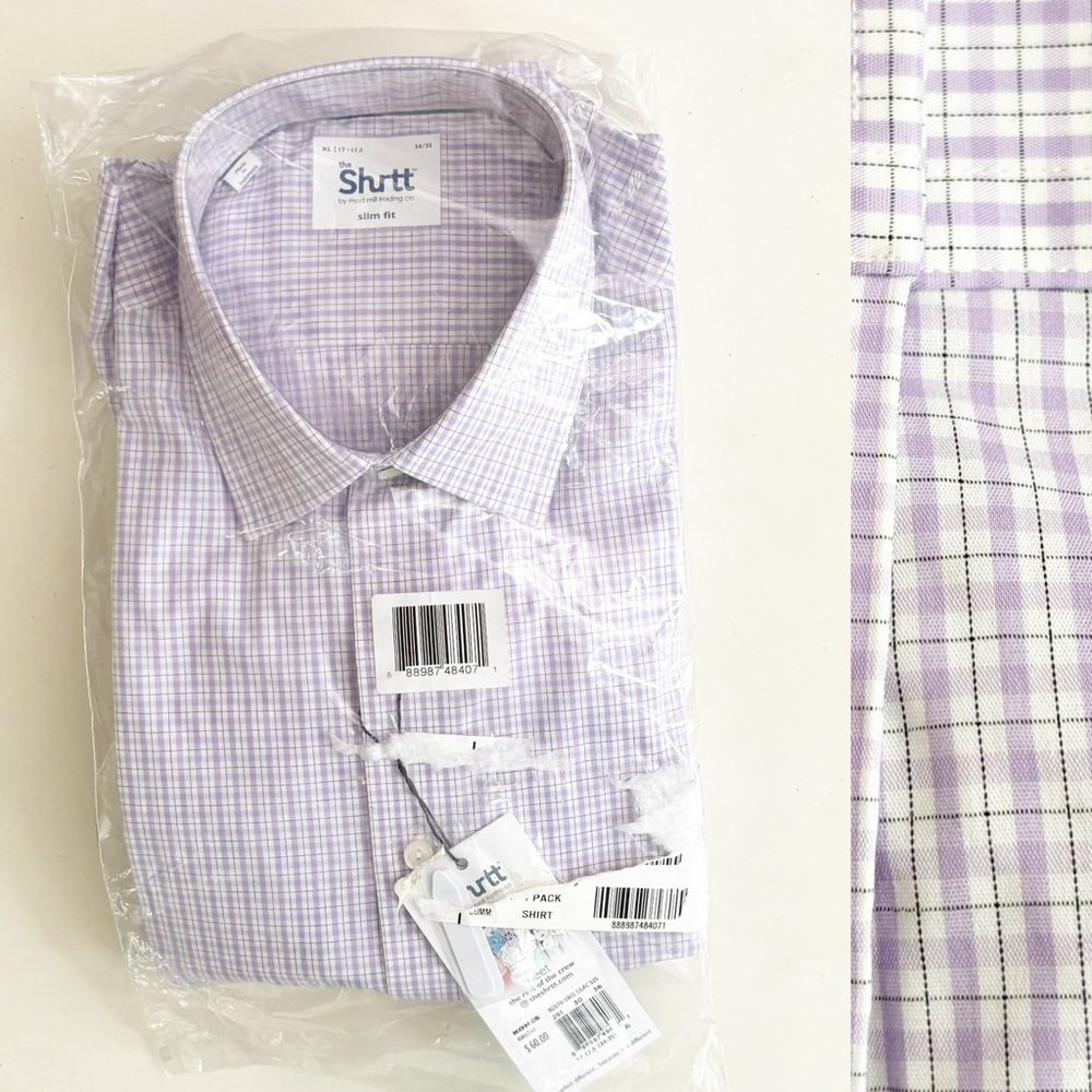 The Shrtt Men’s Slim Fit Performance Dress Shirt Size XL Neck 17-17.5” New